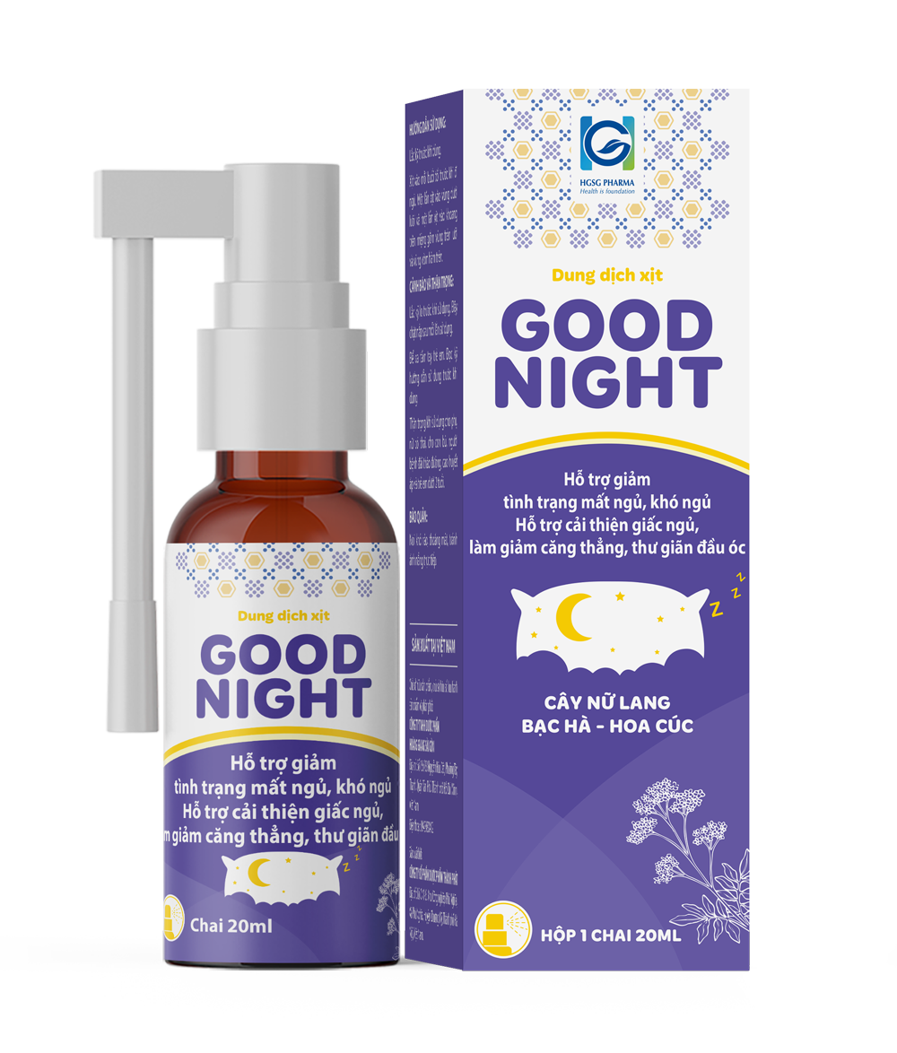 Dung dịch xịt Good Night hỗ trợ cải thiện giấc ngủ, làm giảm căng thẳng, thư giãn đầu óc